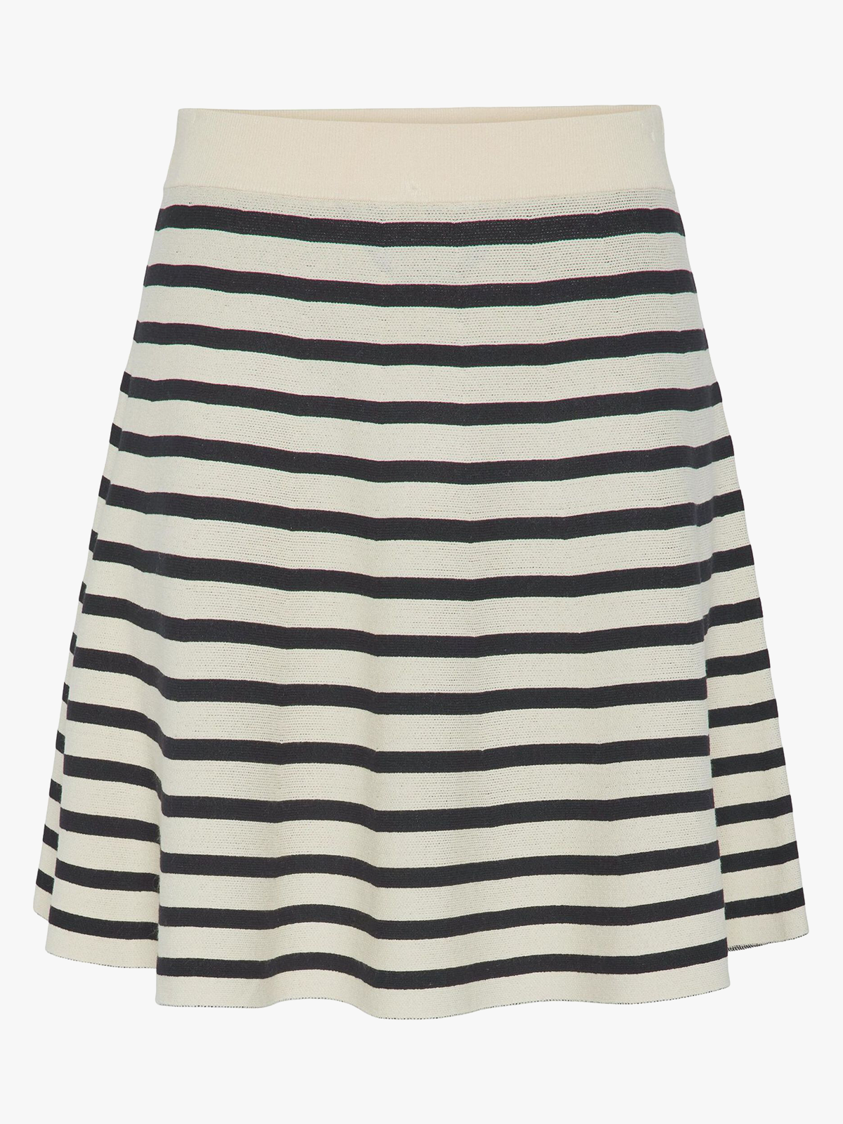 Y.A.S Fonny High Waisted Skirt Birch Black Stripes