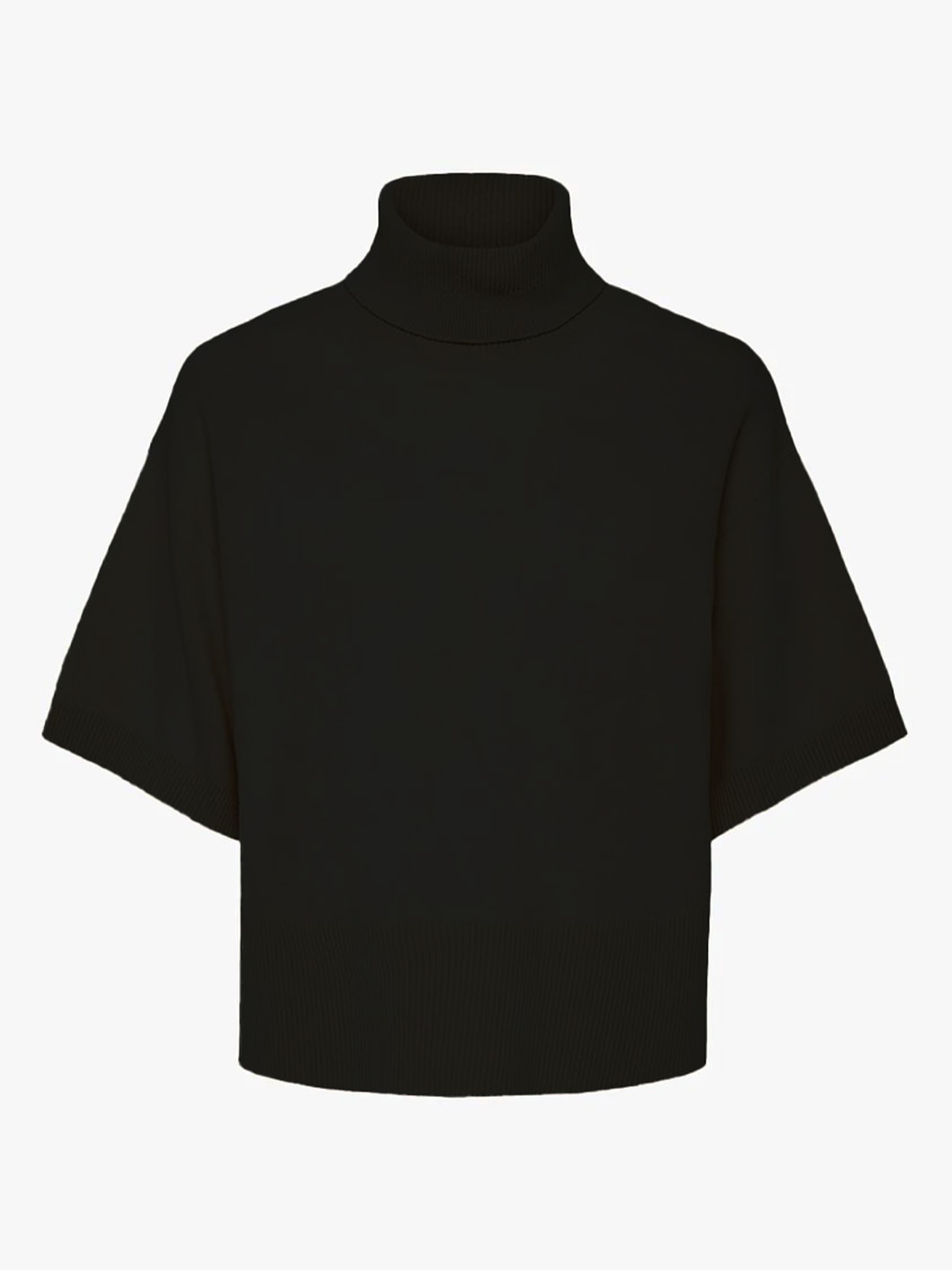 Y.A.S Emila 2/4 Roll Neck Knit Pullover Black