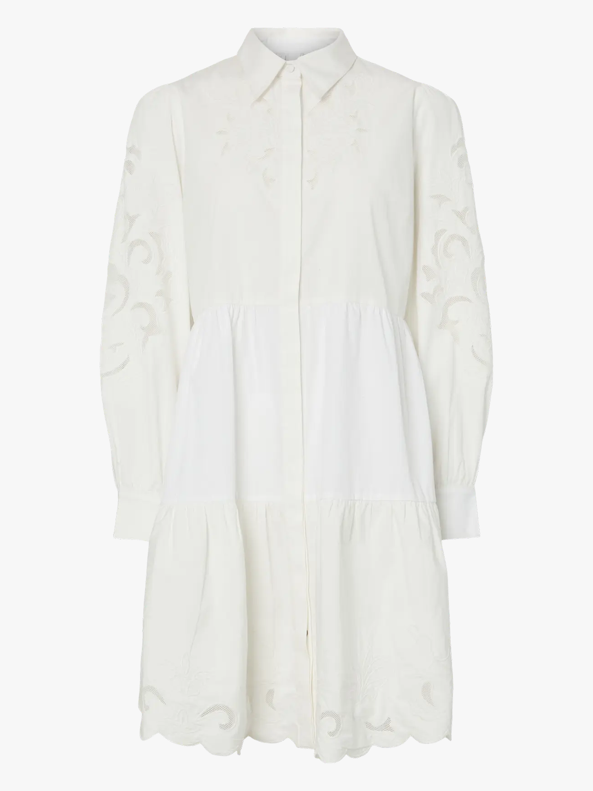 Y.A.S Zimia Long Sleeve Shirt Dress Star White