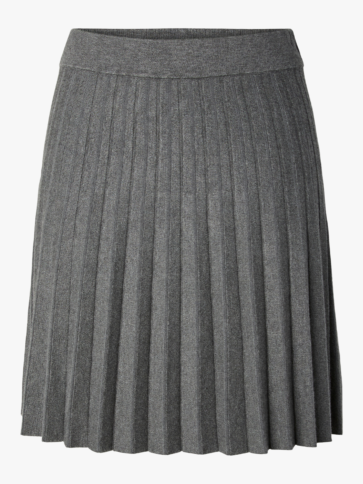 Y.A.S Elena High Waist Pleated Skirt Medium Grey Melange