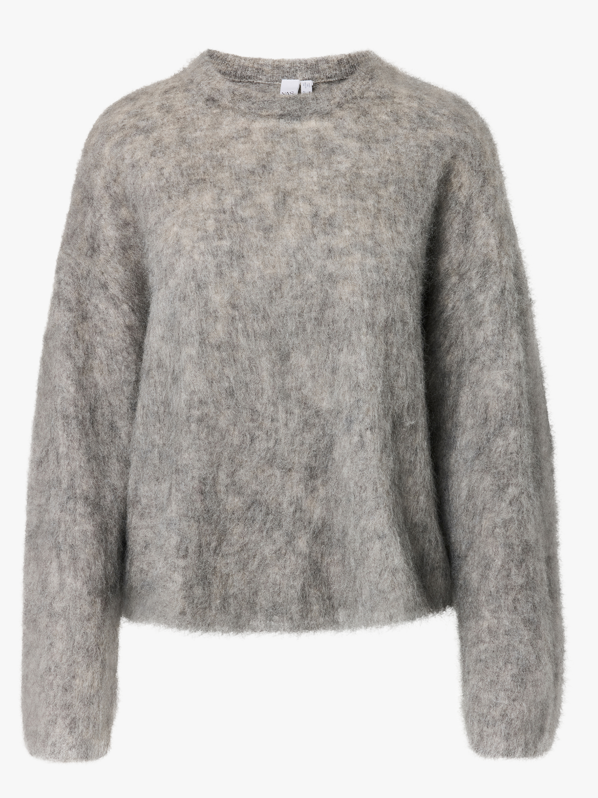 Y.A.S Tilde Long Sleeve Mohair Blend Pullover Light Grey Melange