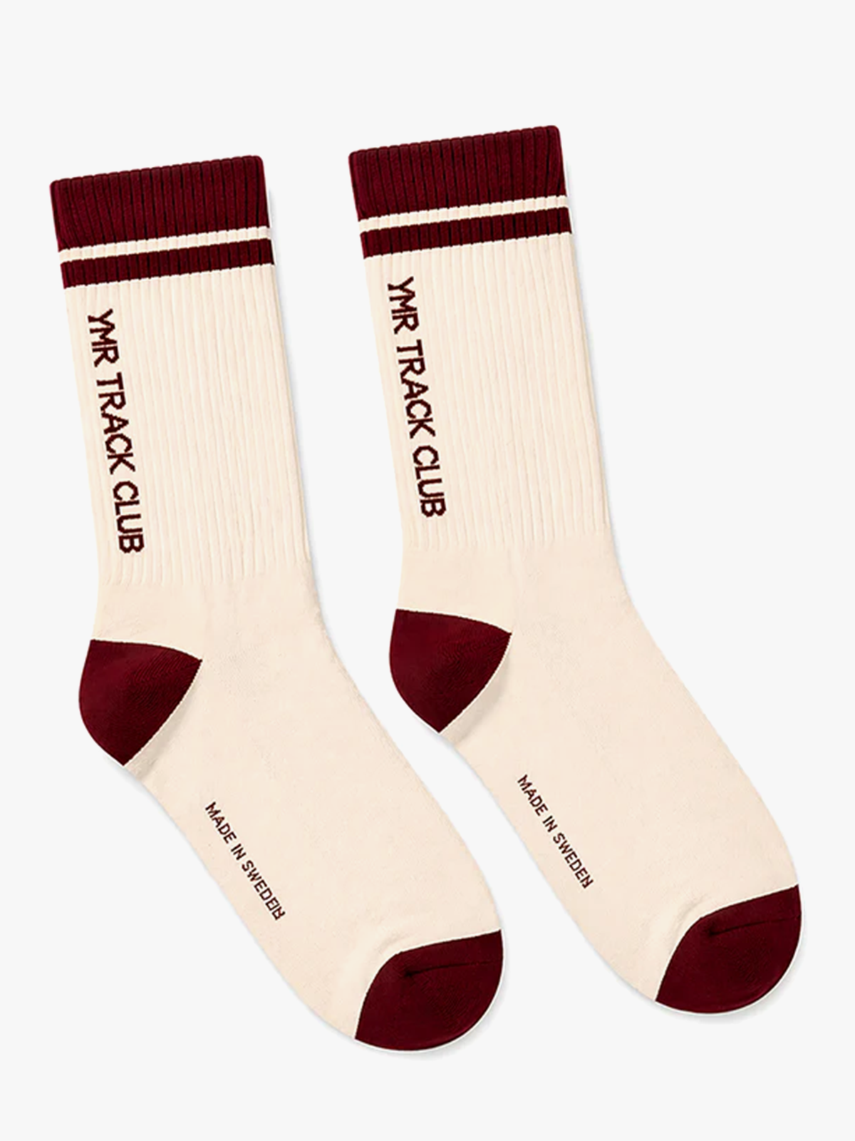 YMR Track Club Sandhamn Mid Socks Offwhite / Burgundy