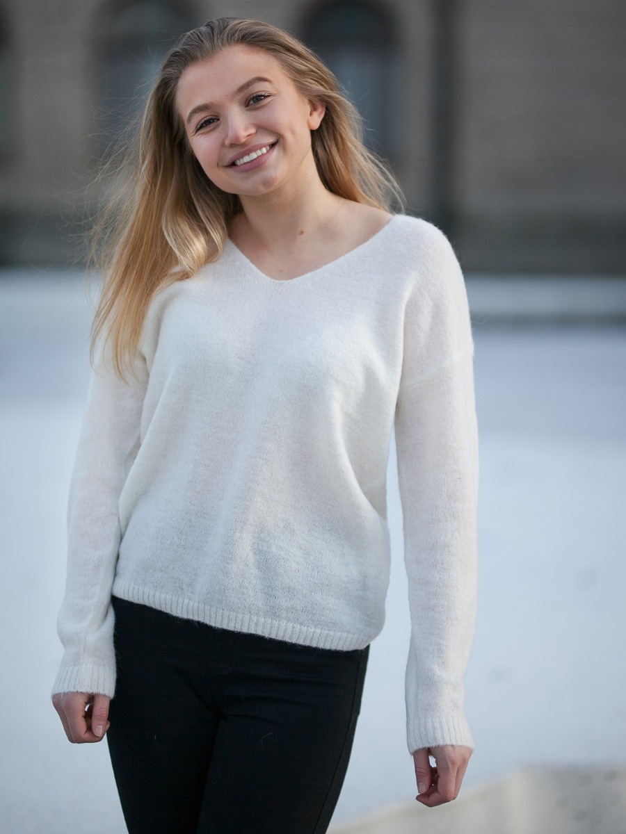 MSCH Copenhagen MSCH Copenhagen Karter Alpaca V-Neck Pullover Egret