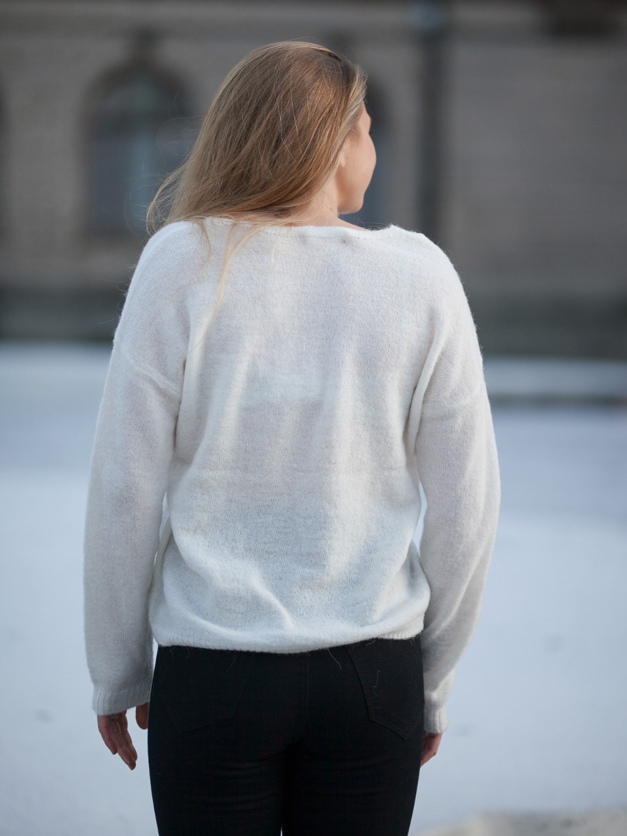 MSCH Copenhagen MSCH Copenhagen Karter Alpaca V-Neck Pullover Egret