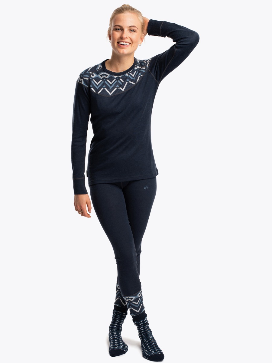 Twentyfour Finse Freja Ull tights Blekkblå