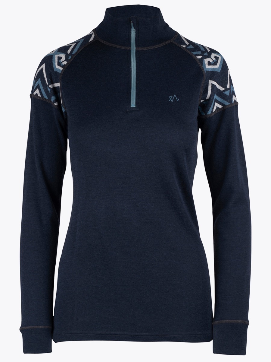 Twentyfour Finse Freja Ull Half zip Blekkblå