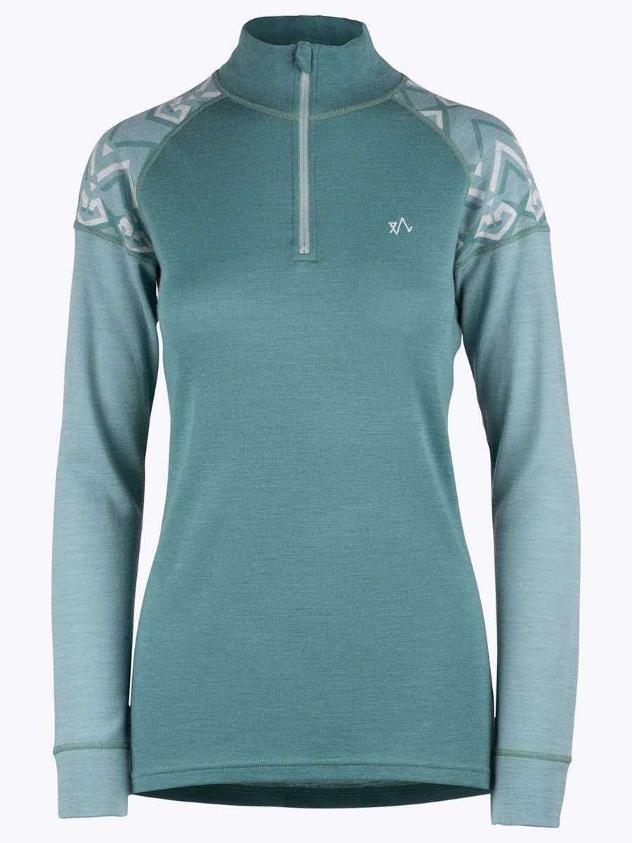 Twentyfour Finse Freja Ull Half zip Dus grønn