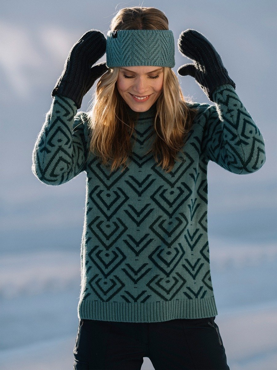 Twentyfour Isbre Strikkegenser Dus grønn