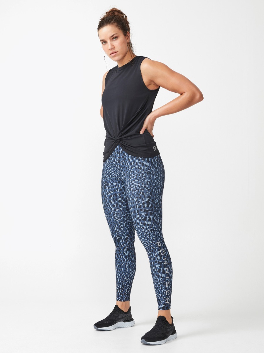 Röhnisch Flattering Printed Tights Dusty Blue Spot
