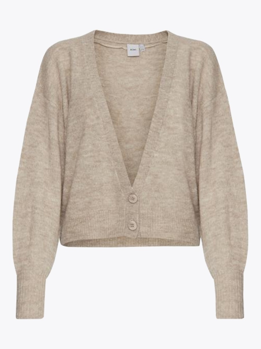 Ichi Amara Cardigan Feather Grey