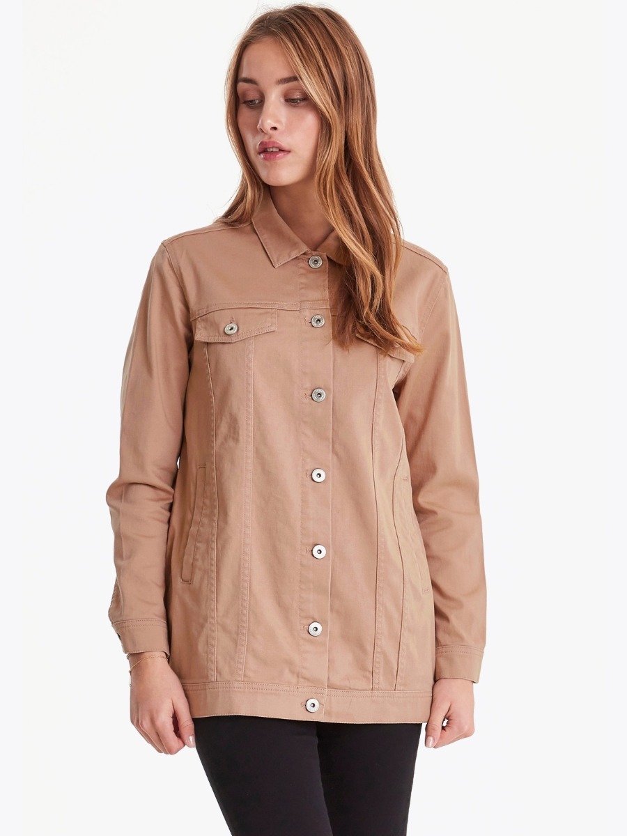 Ichi Peg Long Jacket Natural