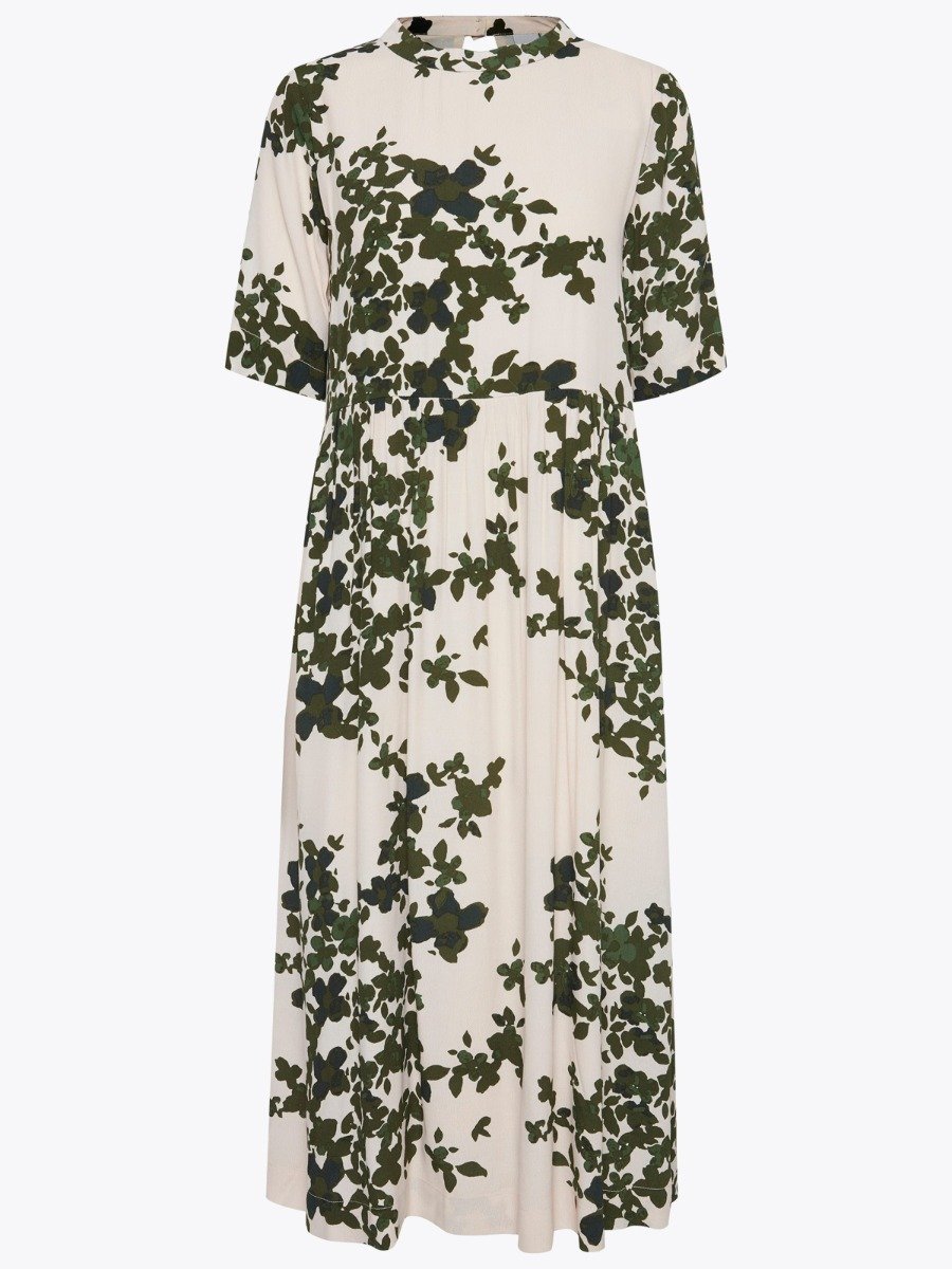 Ichi Anelle Dress Deep Green