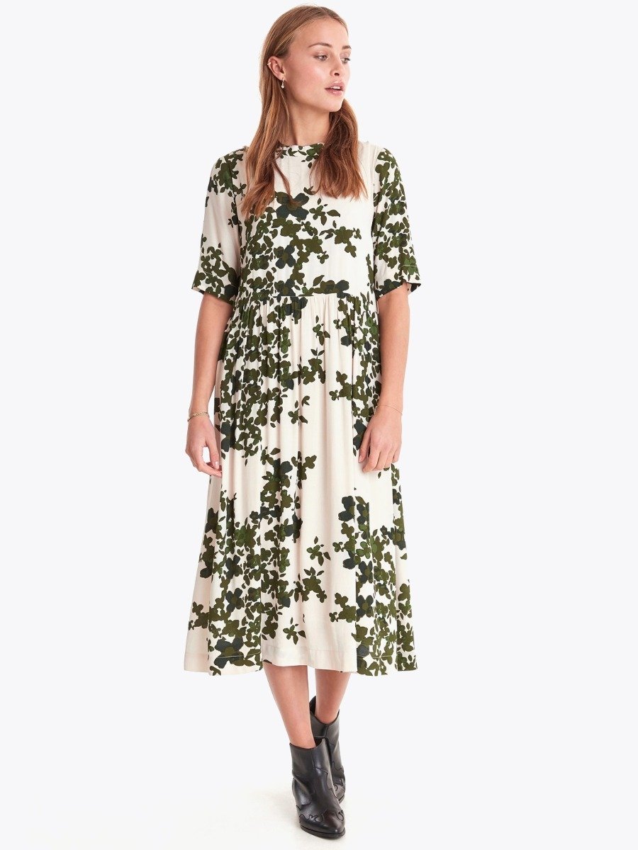 Ichi Anelle Dress Deep Green
