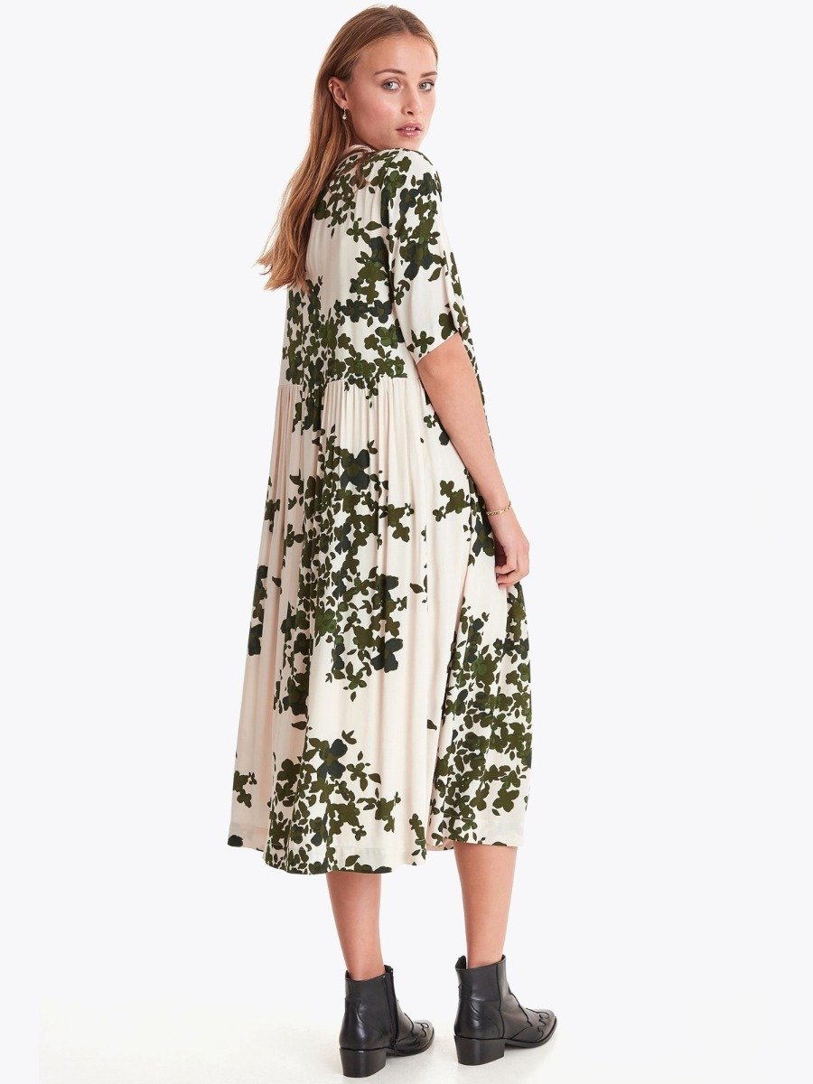 Ichi Anelle Dress Deep Green