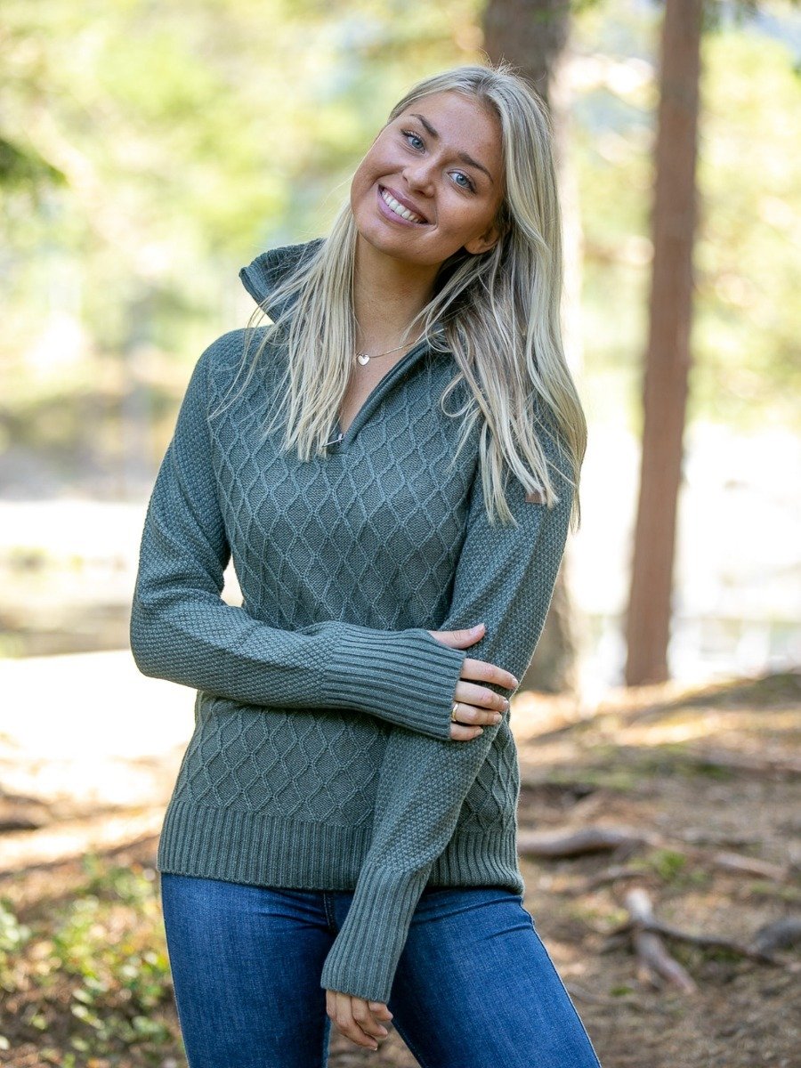 Twentyfour Mellow Half Zip Genser Mattgrønn