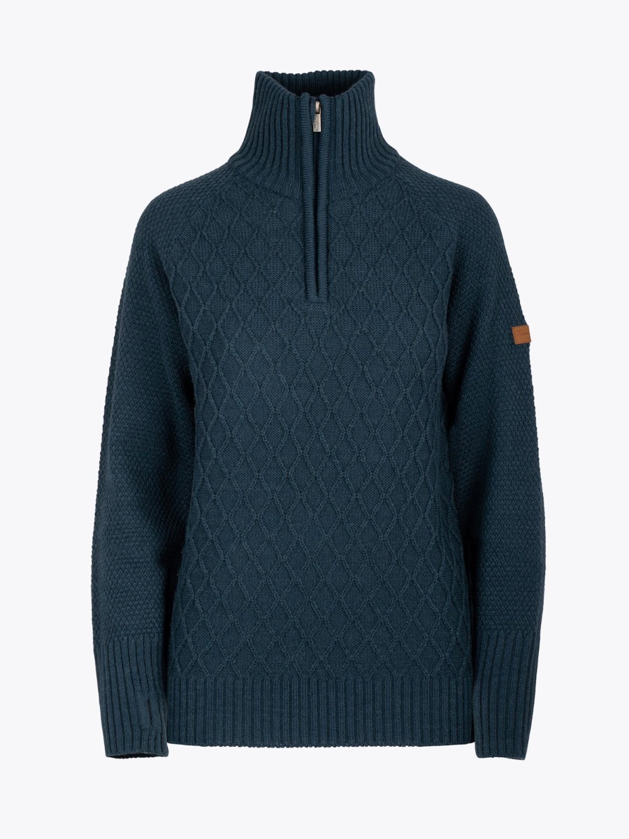 Twentyfour Mellow Half Zip Ullgenser Blågrå