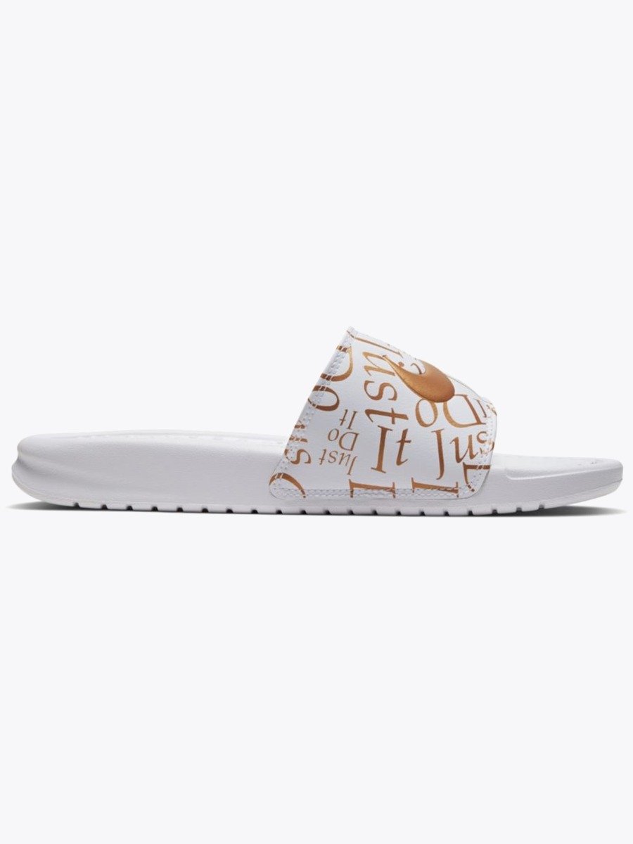 Nike Benassi JDI White/ Metallic Gold