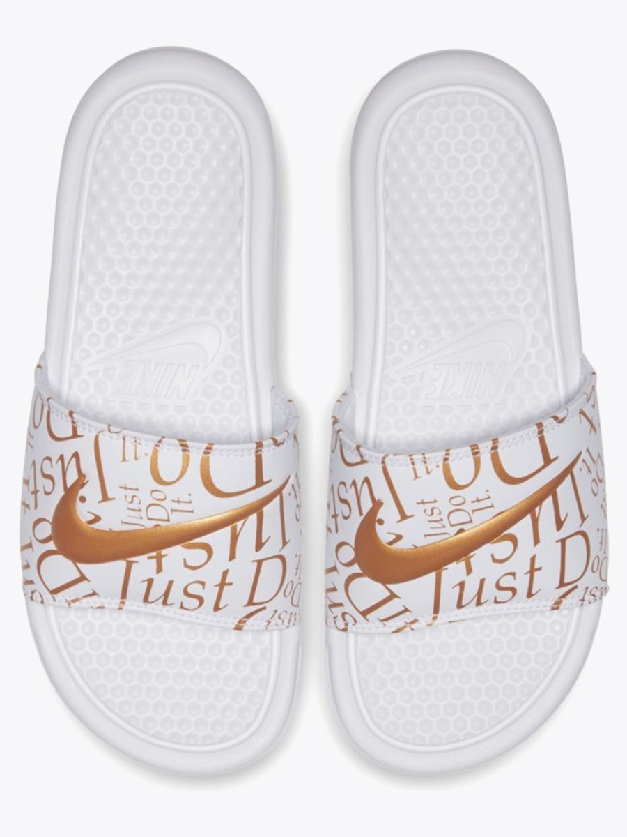 Nike Benassi JDI White/ Metallic Gold