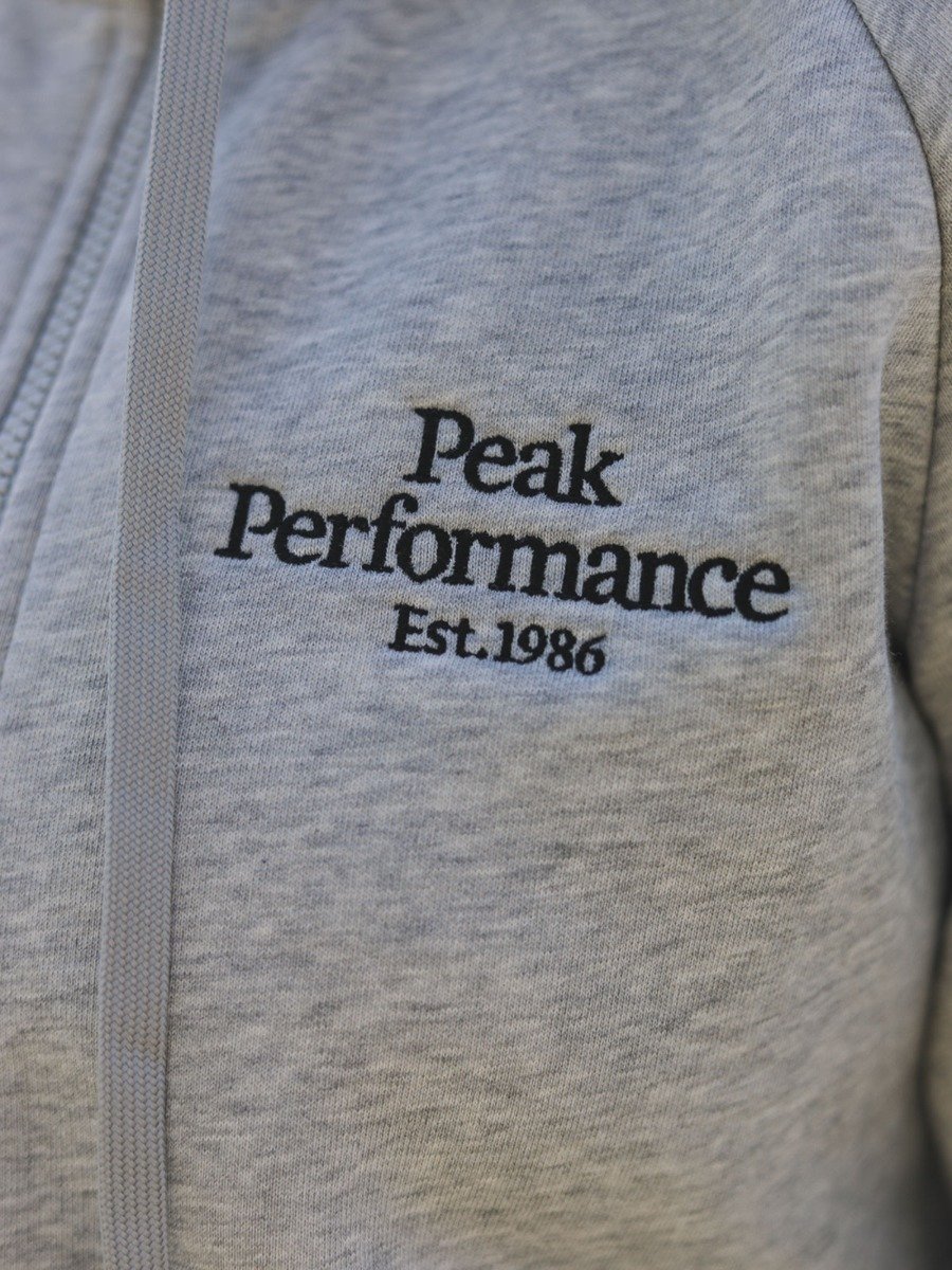Peak Performance Original Zip Hood Med Grey Mel