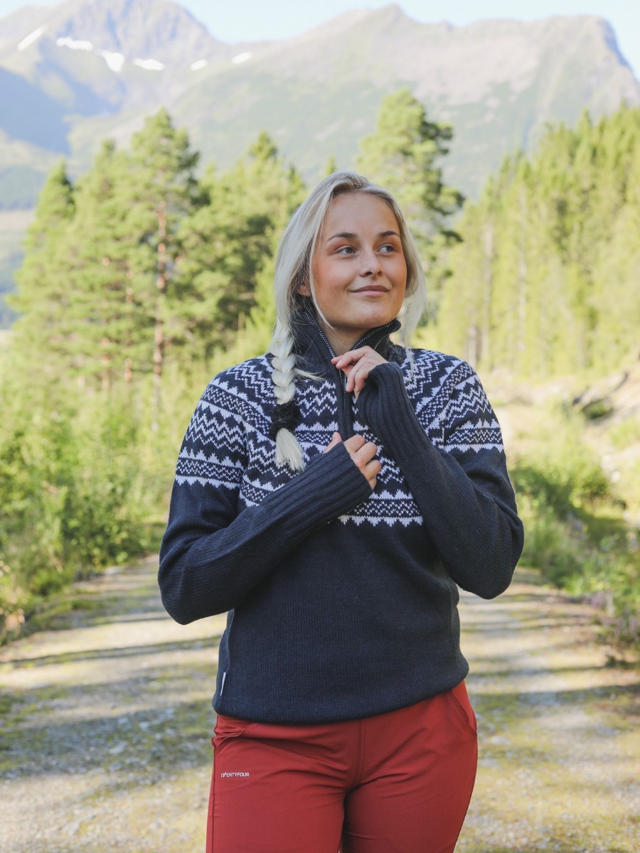 Twentyfour Freja Half Zip Genser Blekkblå