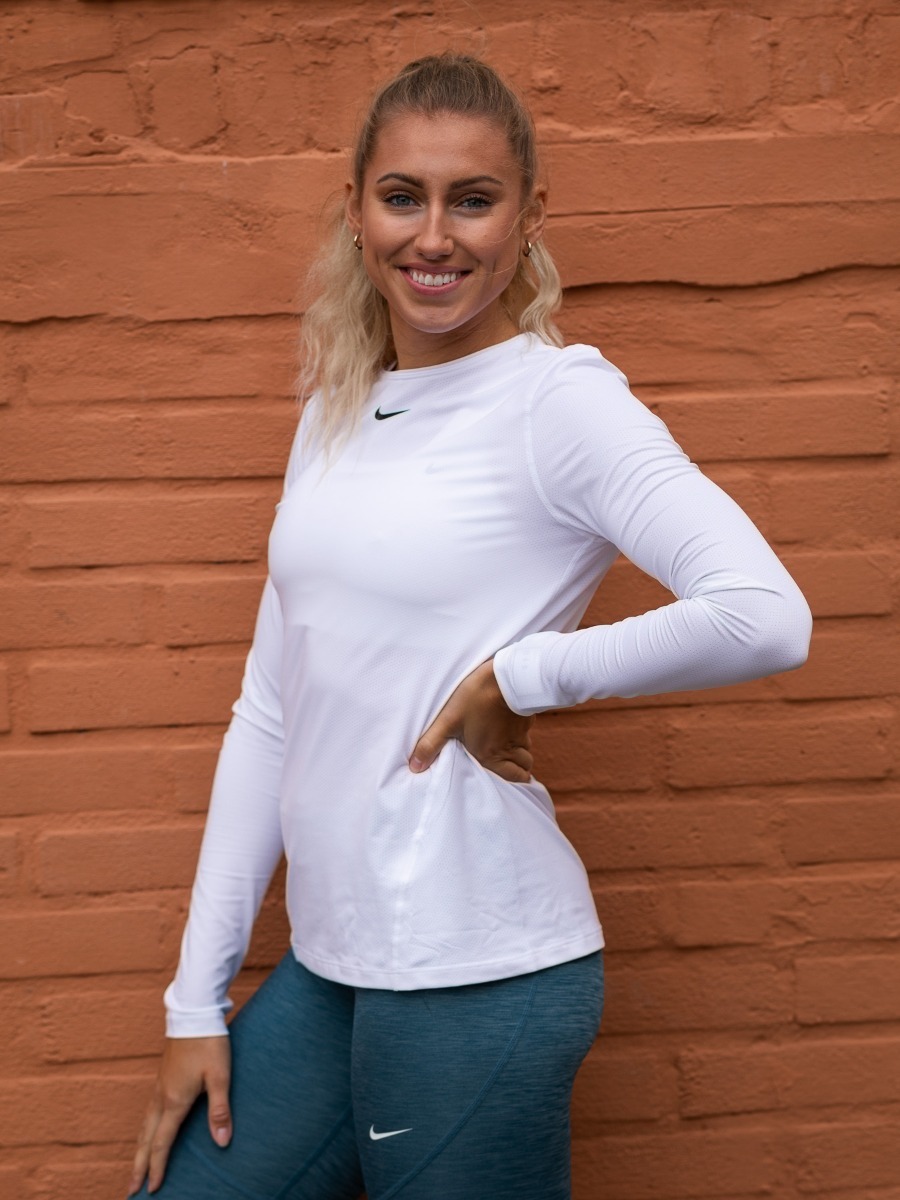 Nike Pro LS White/ Black