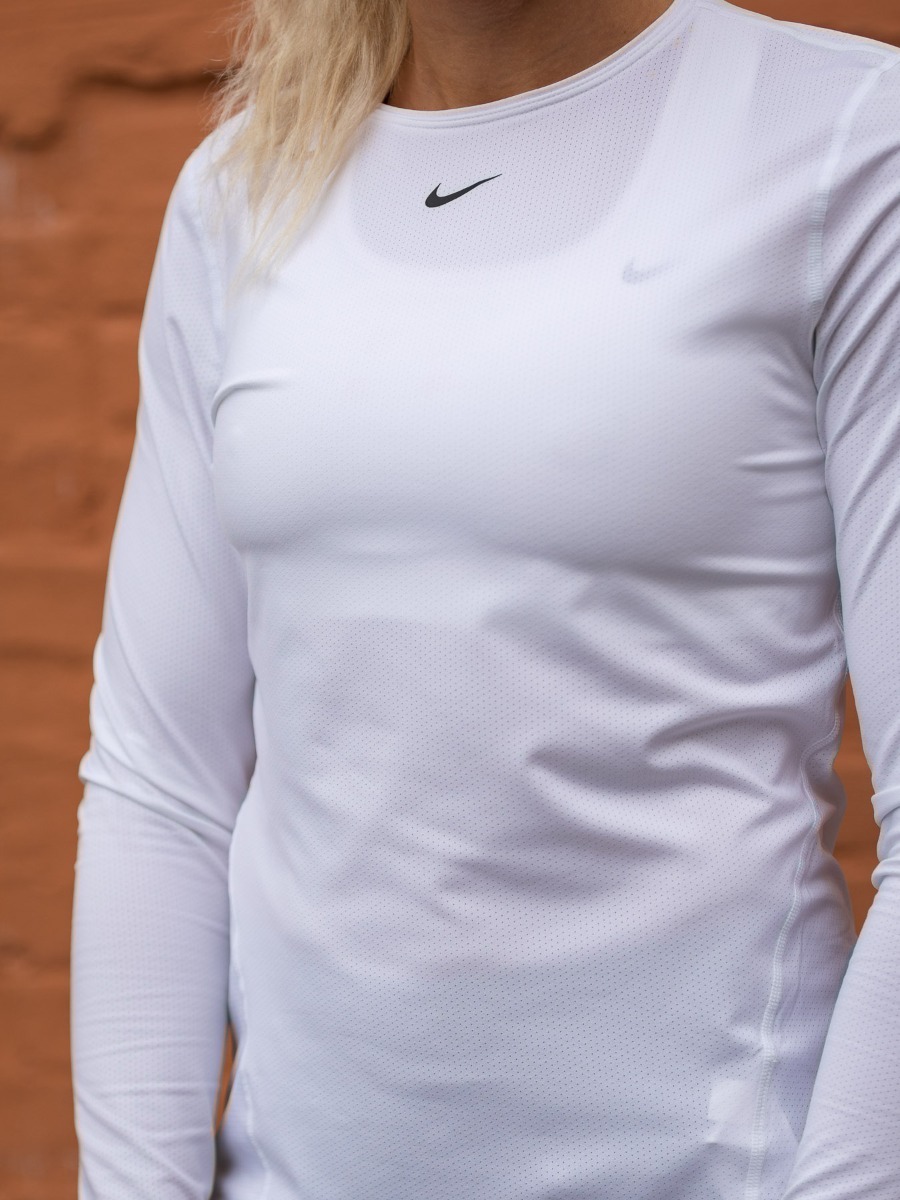 Nike Pro LS White/ Black