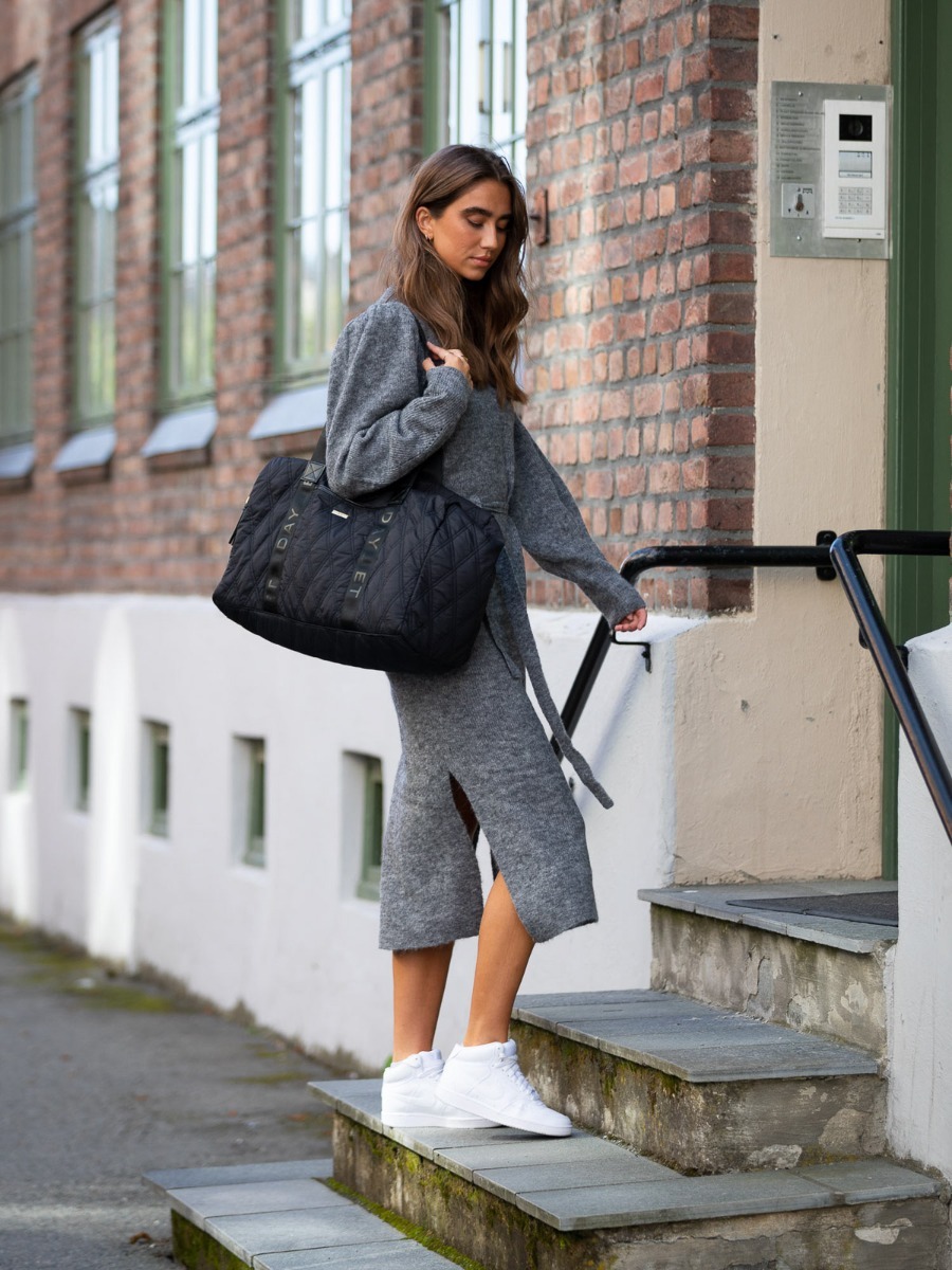 Ichi Jordan Dress Dark Grey Melange