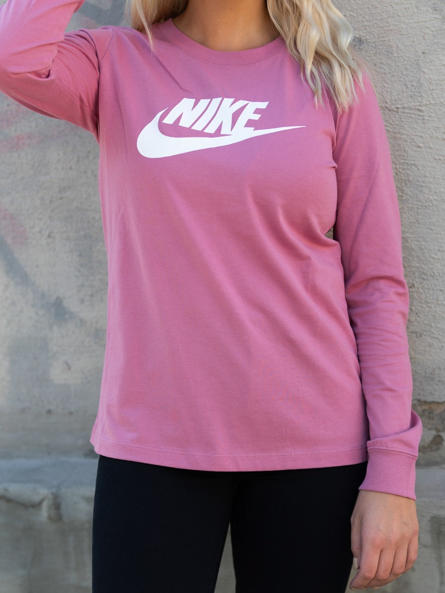Nike Essential Long Sleeve Tee Desert Berry/ White