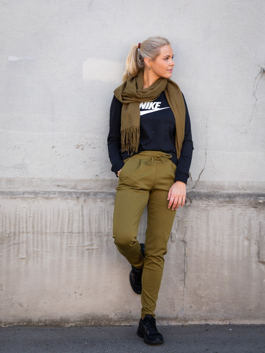 Ichi Varina Scarf Fir Green