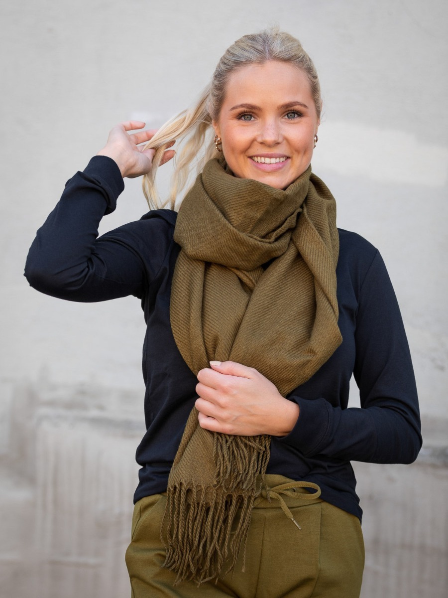 Ichi Varina Scarf Fir Green