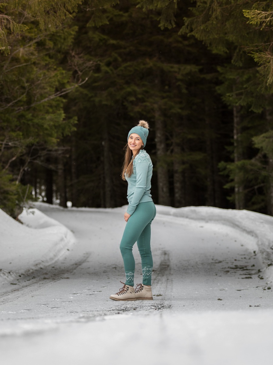 Twentyfour Finse Freja Ull tights Dus Grønn