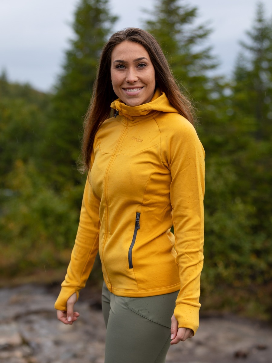 Bergans Cecilie Wool Hood Jacket Golden Yellow