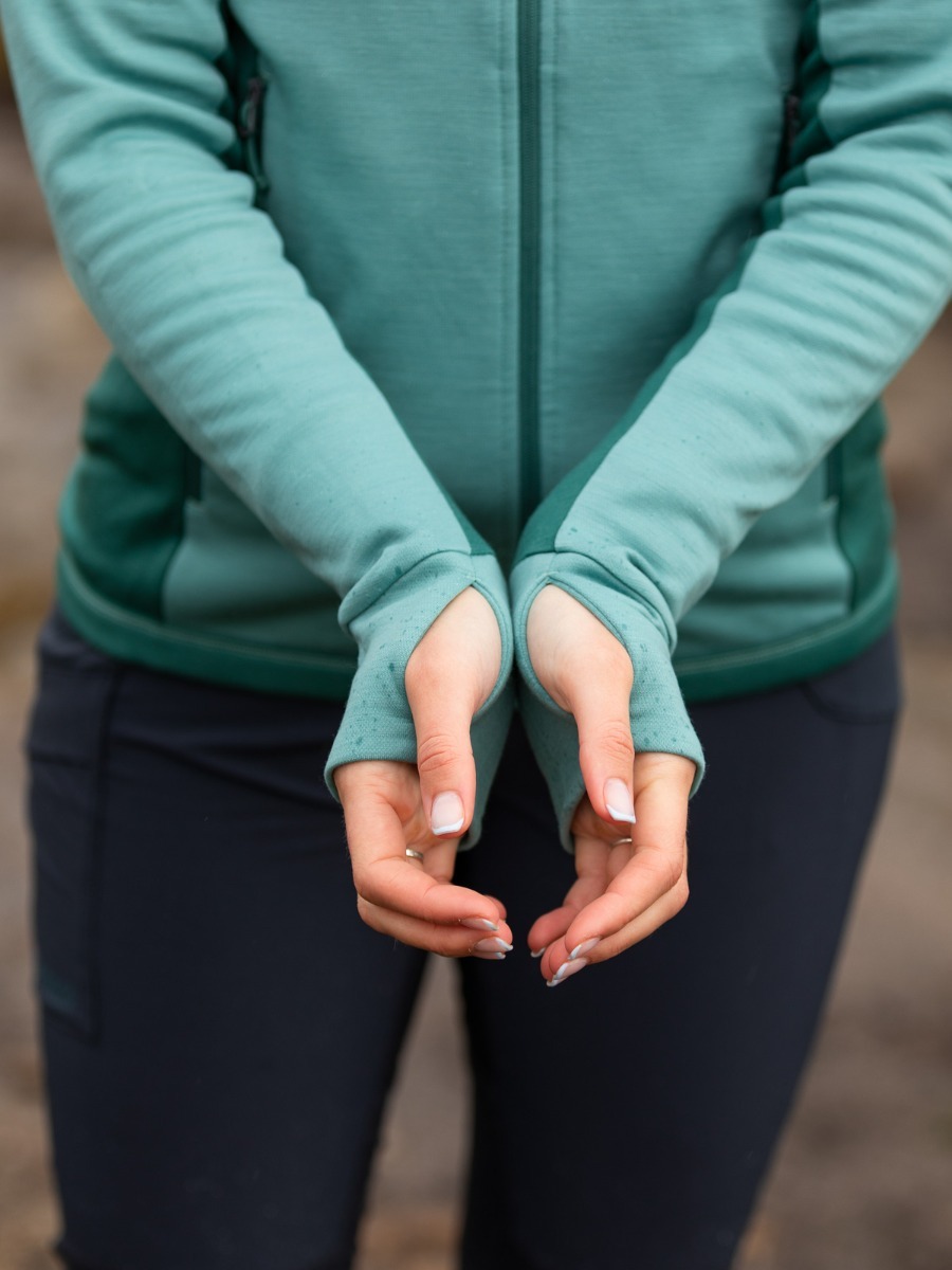 Bergans Cecilie Wool Hood Jacket Light Forest Frost / Forest Frost