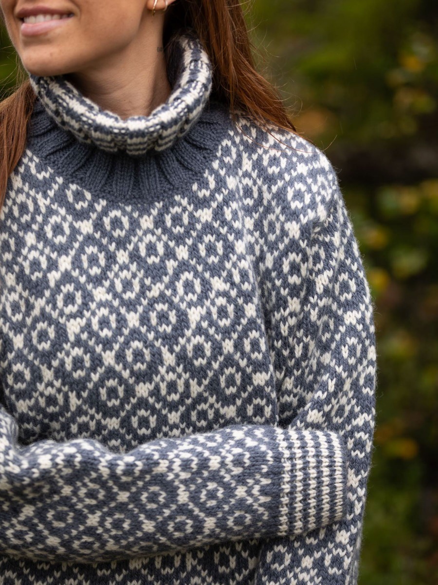 Devold Svalbard Sweater High Neck Turbulence/offwhite