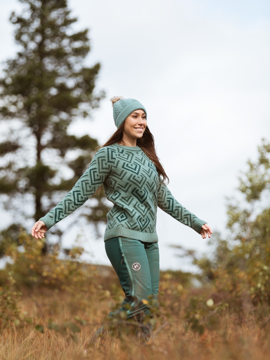 Twentyfour Isbre Strikkegenser Dus grønn