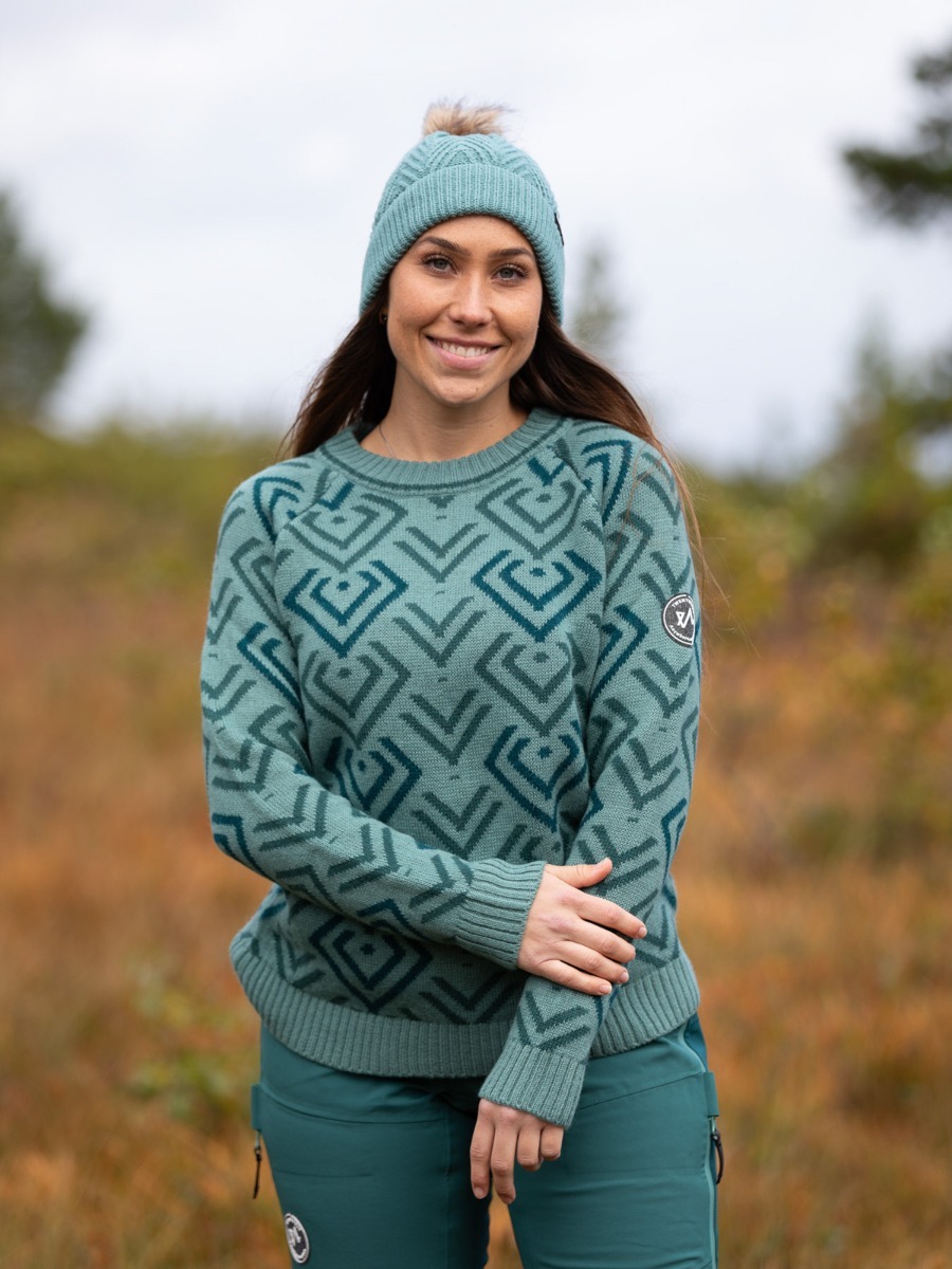 Twentyfour Isbre Strikkegenser Dus grønn