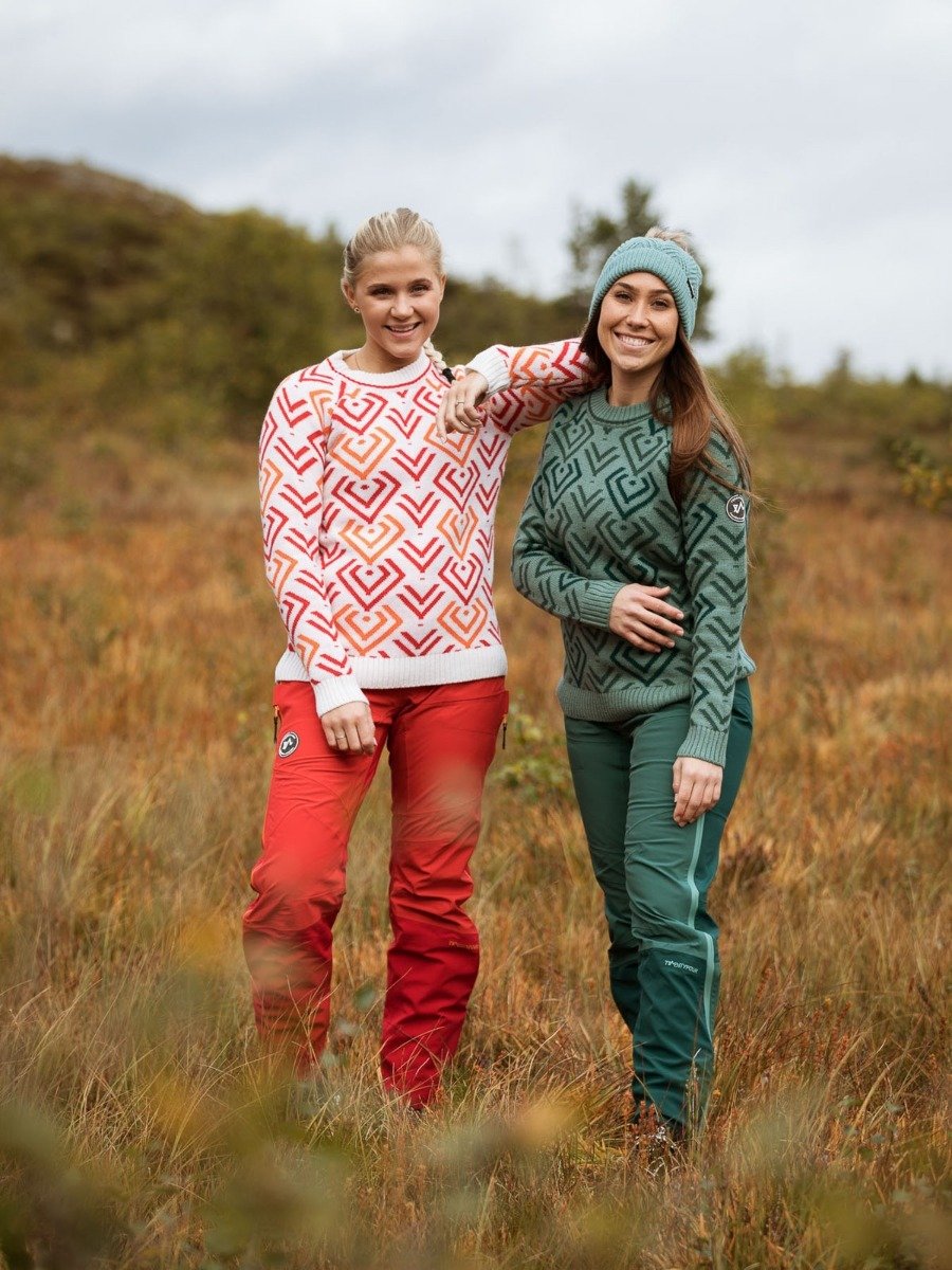 Twentyfour Isbre Strikkegenser Varm rød