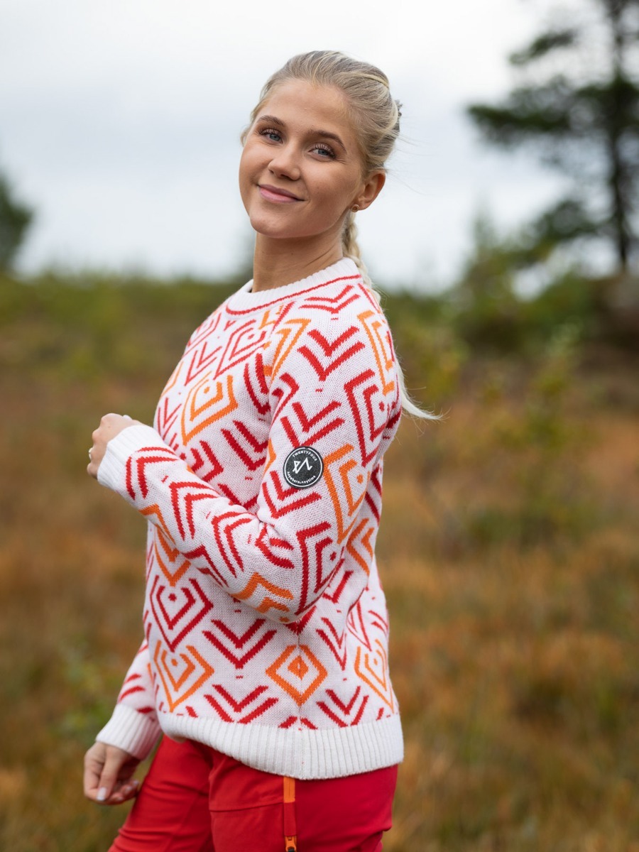 Twentyfour Isbre Strikkegenser Varm rød