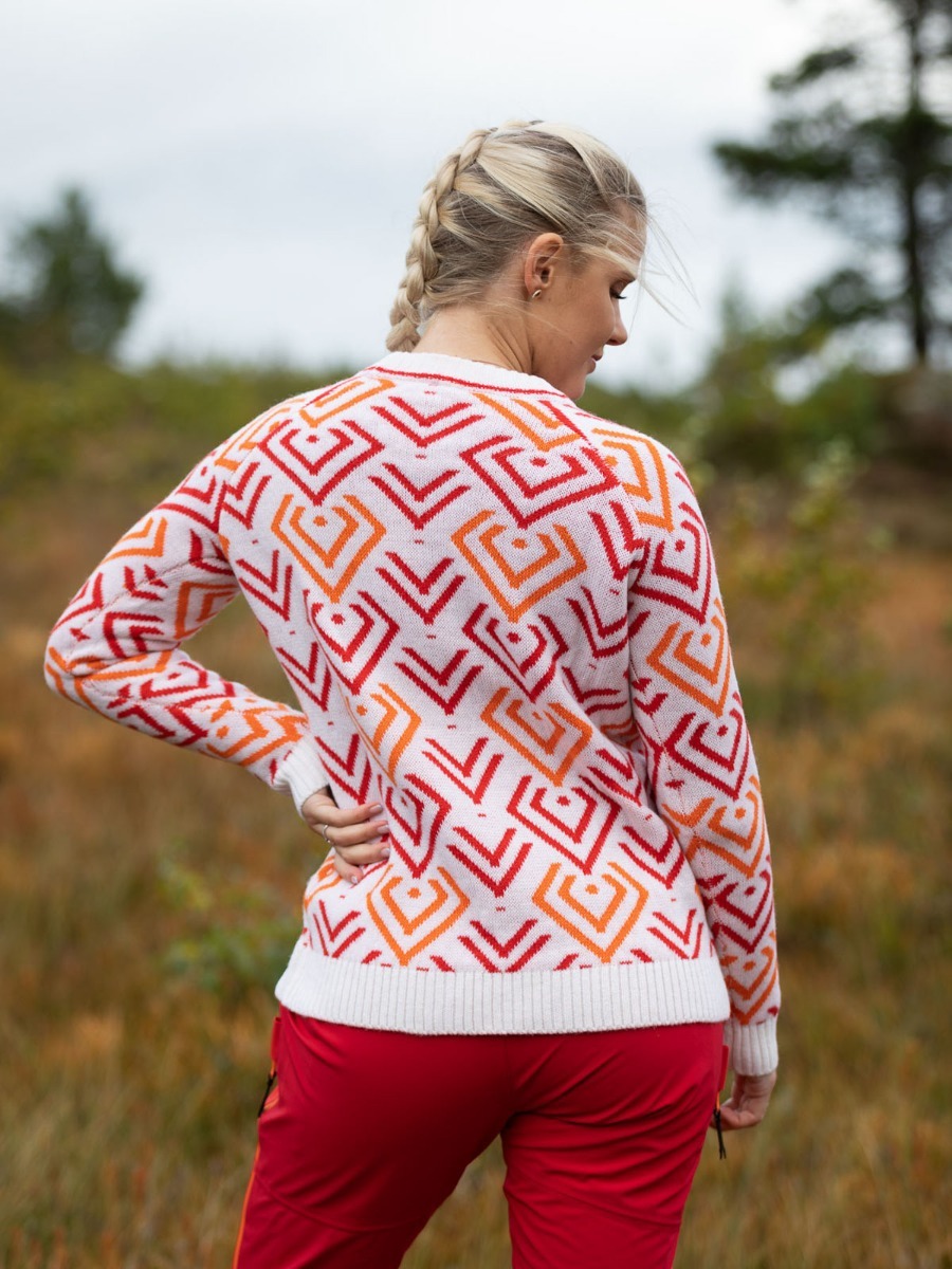 Twentyfour Isbre Strikkegenser Varm rød