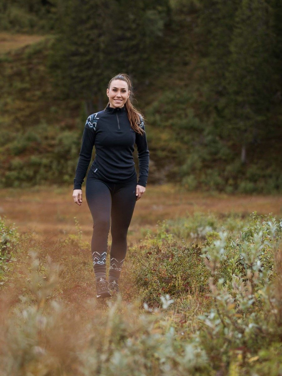 Twentyfour Finse Freja Ull Half zip Blekkblå