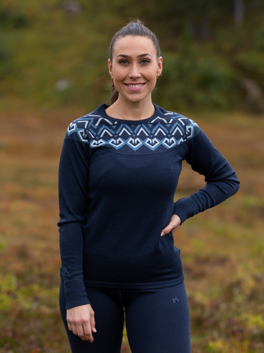 Twentyfour Finse Freja Ull ls Blekkblå