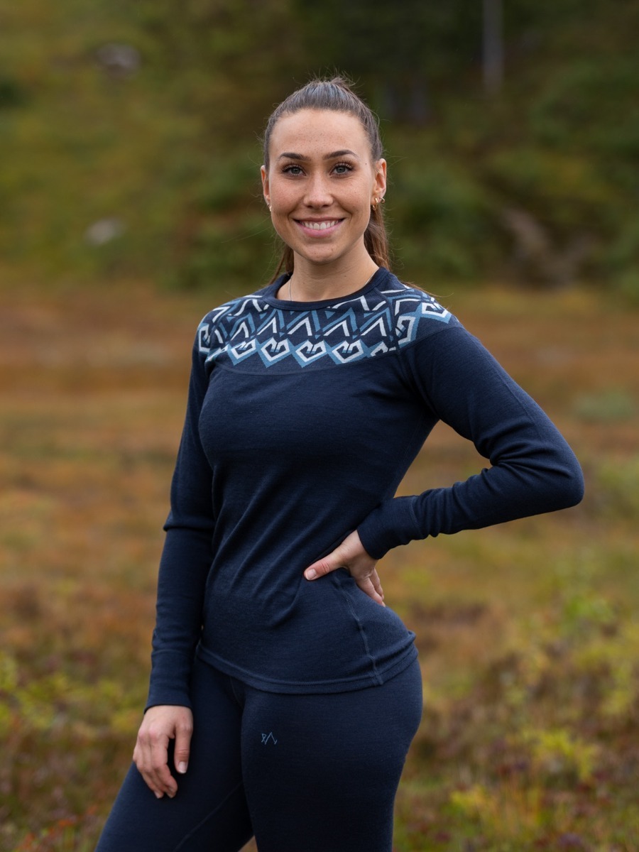 Twentyfour Finse Freja Ull ls Blekkblå