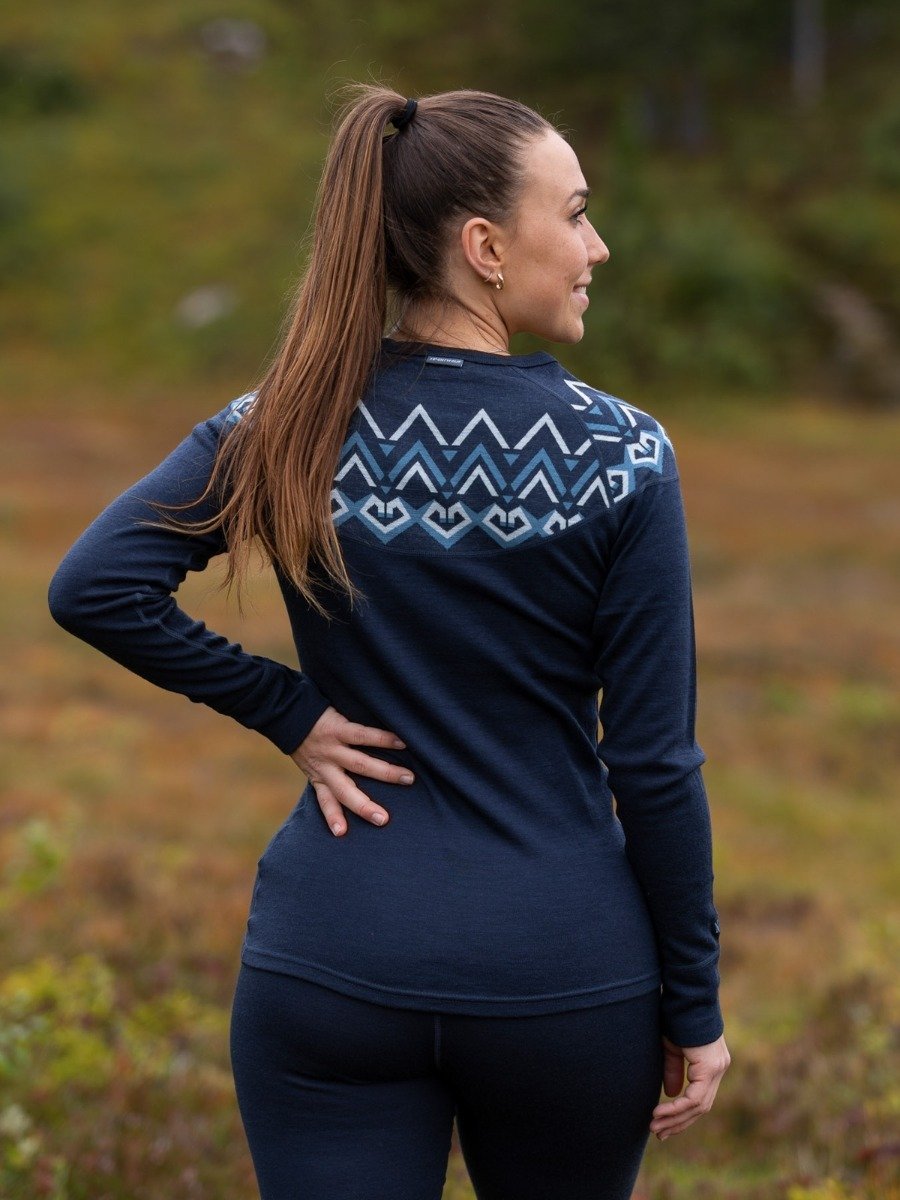Twentyfour Finse Freja Ull ls Blekkblå