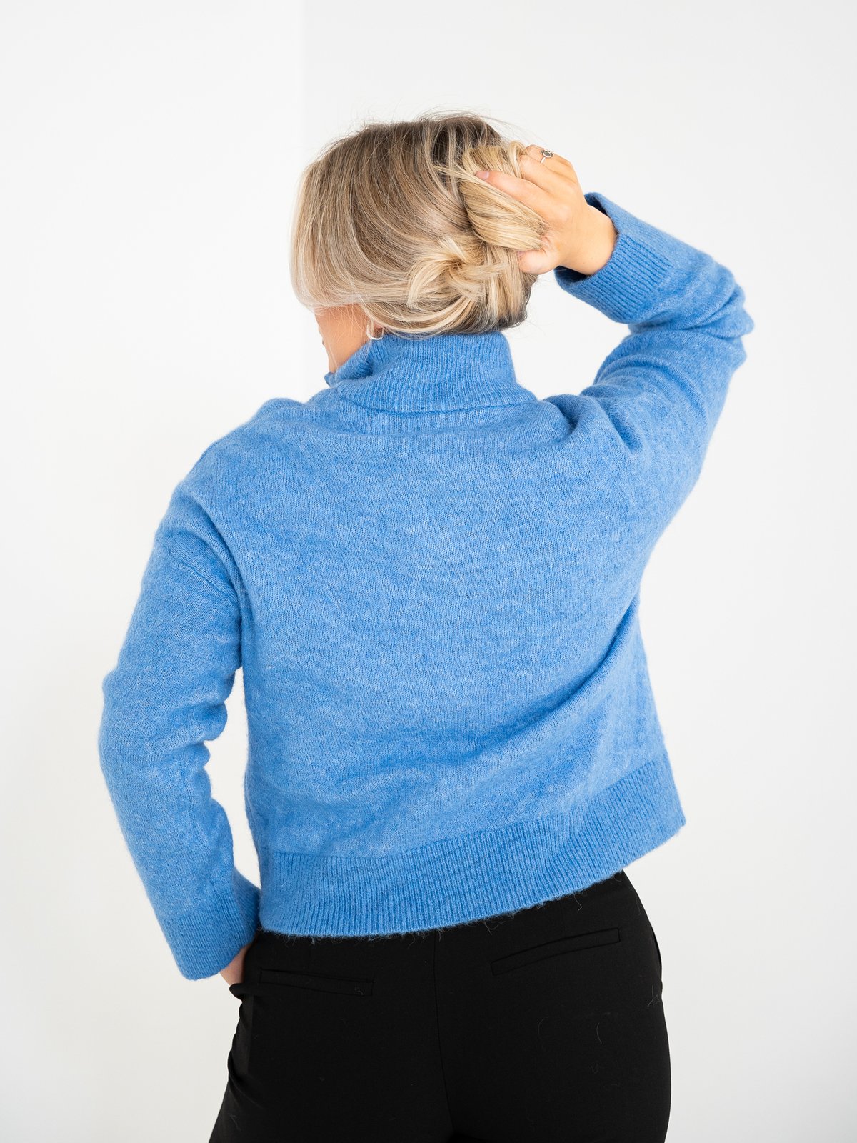 Selected Femme Sia Ras Long Sleeve Knit Zipper Cardigan Ultra Marine