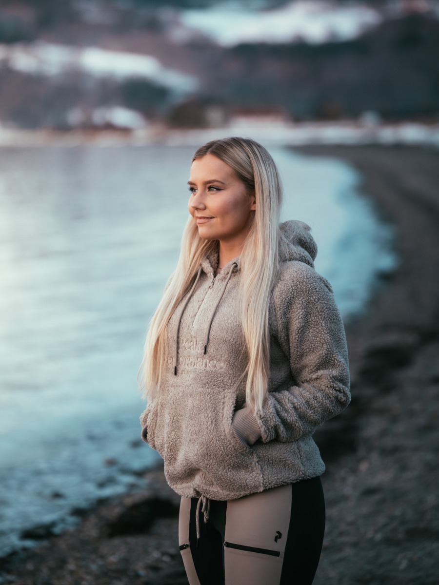 Peak Performance Original Pile Half Zip Hood Celsian Beige