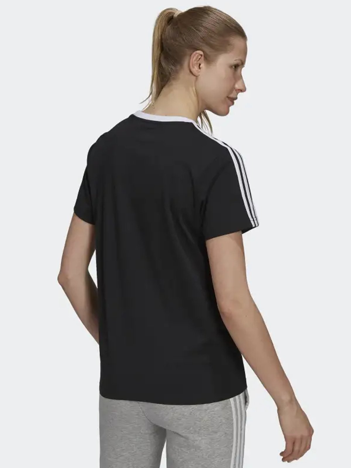 adidas 3-Stripes BoxFit Tee Black/ White