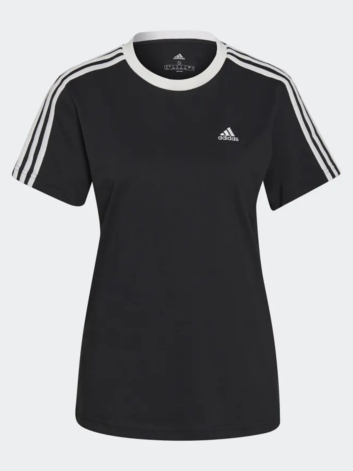 adidas 3-Stripes BoxFit Tee Black/ White