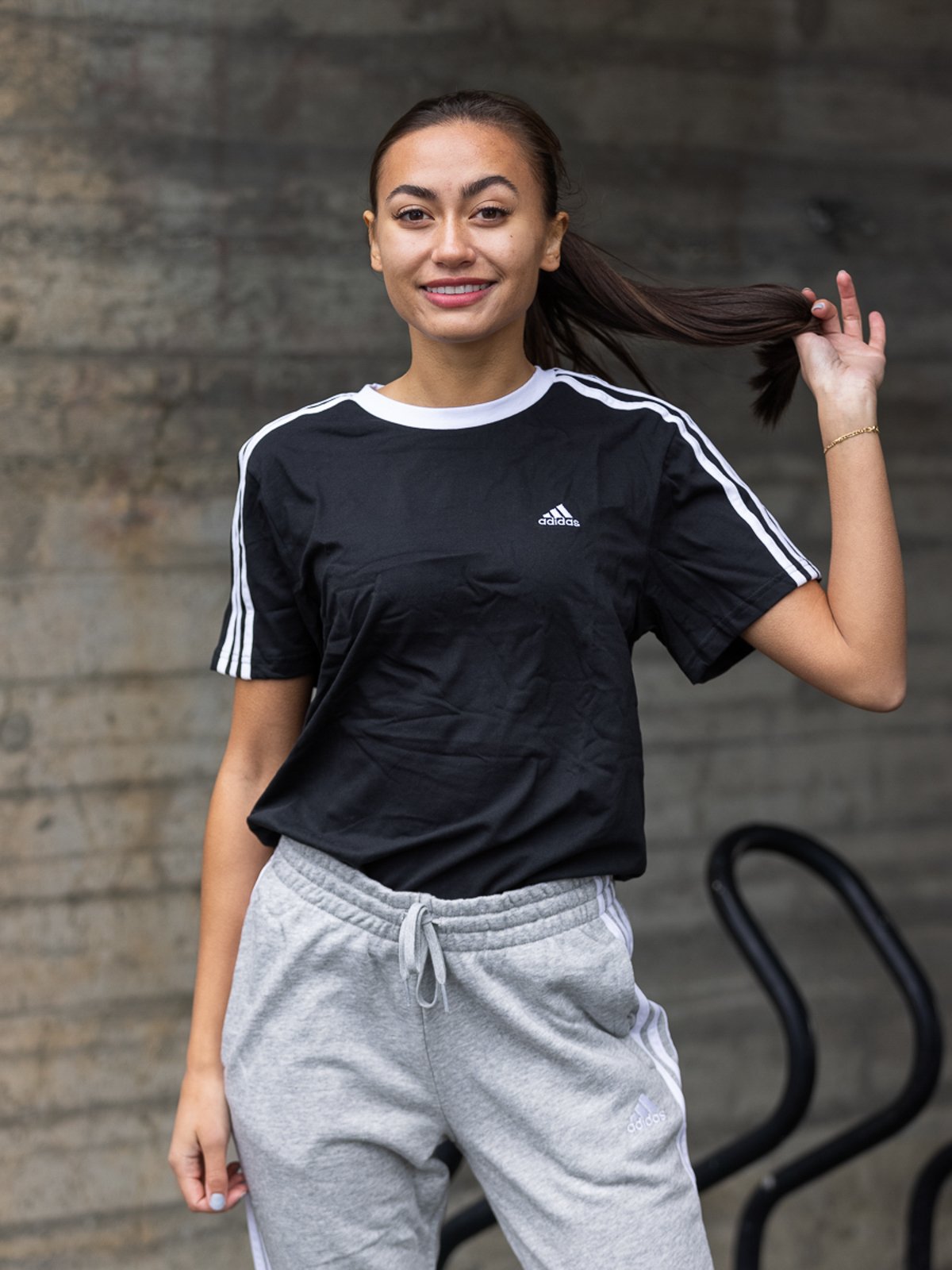adidas 3-Stripes BoxFit Tee Black/ White