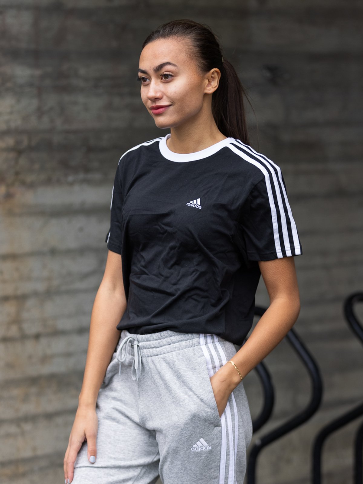adidas 3-Stripes BoxFit Tee Black/ White
