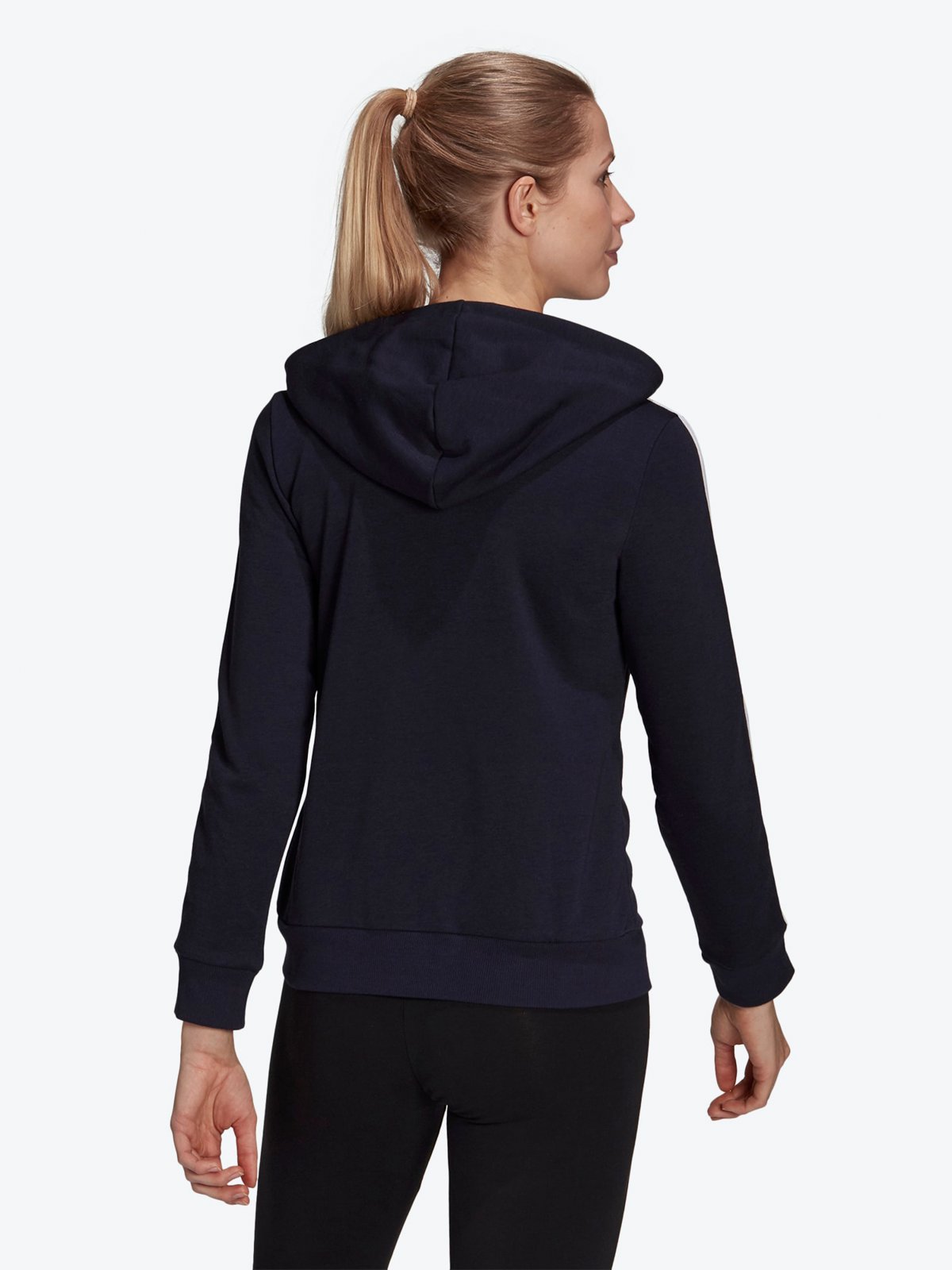 adidas Fleece 3-Stripes Full Zip Hoodie Legend Ink / White